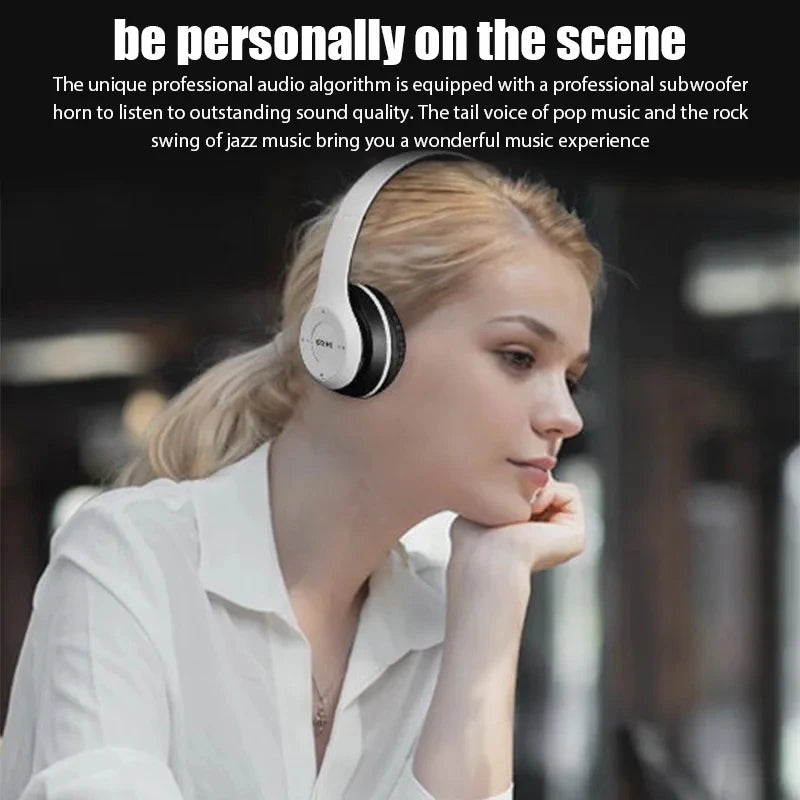 Wireless Bluetooth Headphone With HD Mic Foldable Headset Stereo Sound Earphones Sports Gaming Headphones
