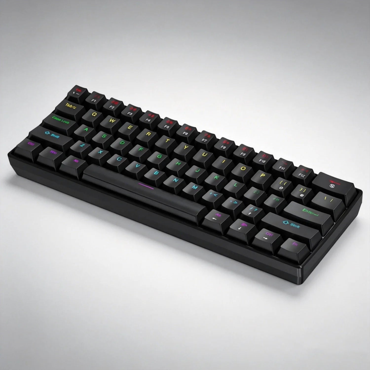 K61 Wired Mechanical Gaming Keyboard, 60% 61 Keys Mini RGB Backlit, Red/Blue Switch, Type-C Compact Keyboard for PC Laptop