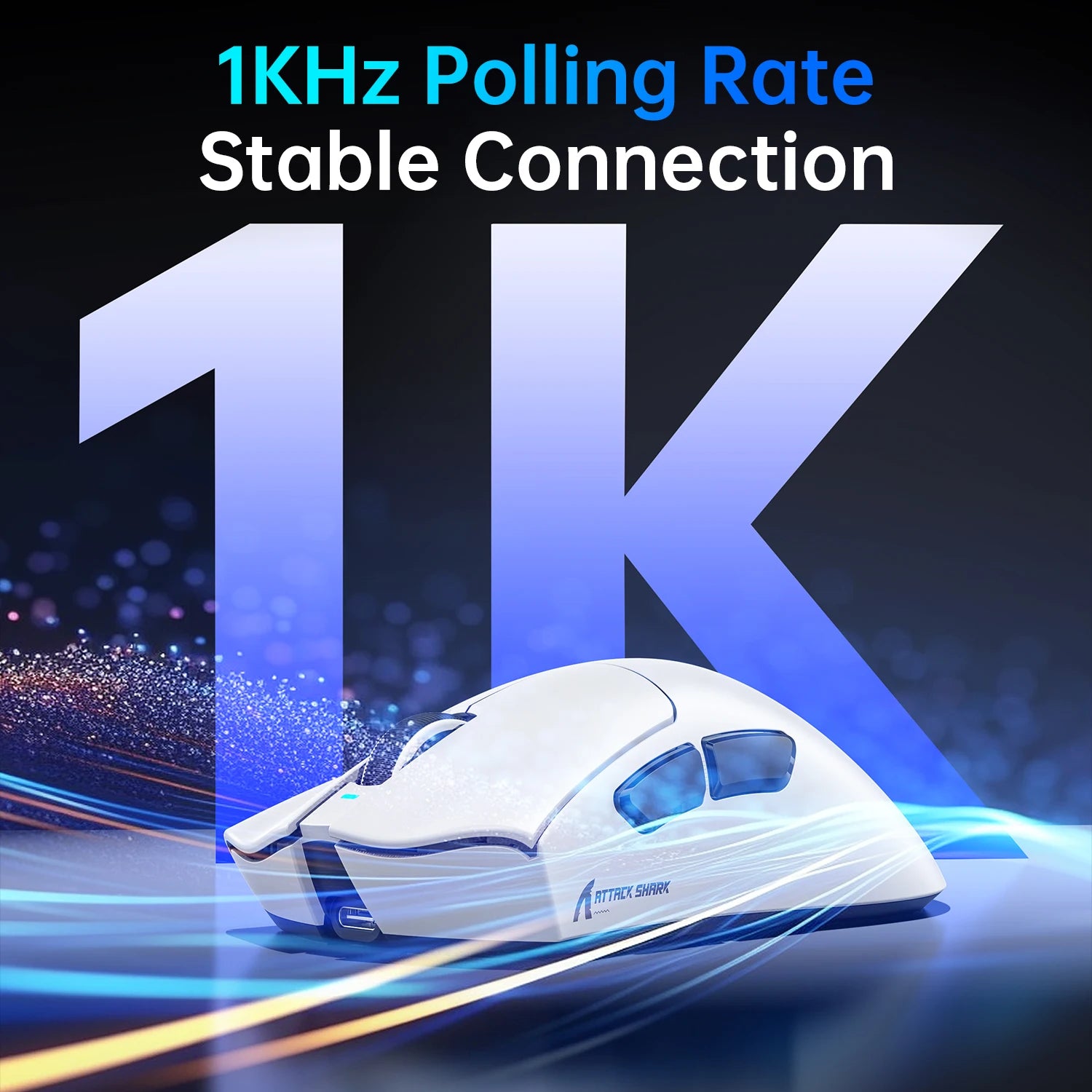 ATTACK SHARK V3PRO Ultra-Light Gaming Mouse with Charging Dock,2.4G Wireless/Bluetooth/Wired,1000hz Polling Rate, 25000 DPI